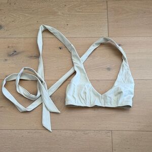 Light Cream Wrap fitness Top